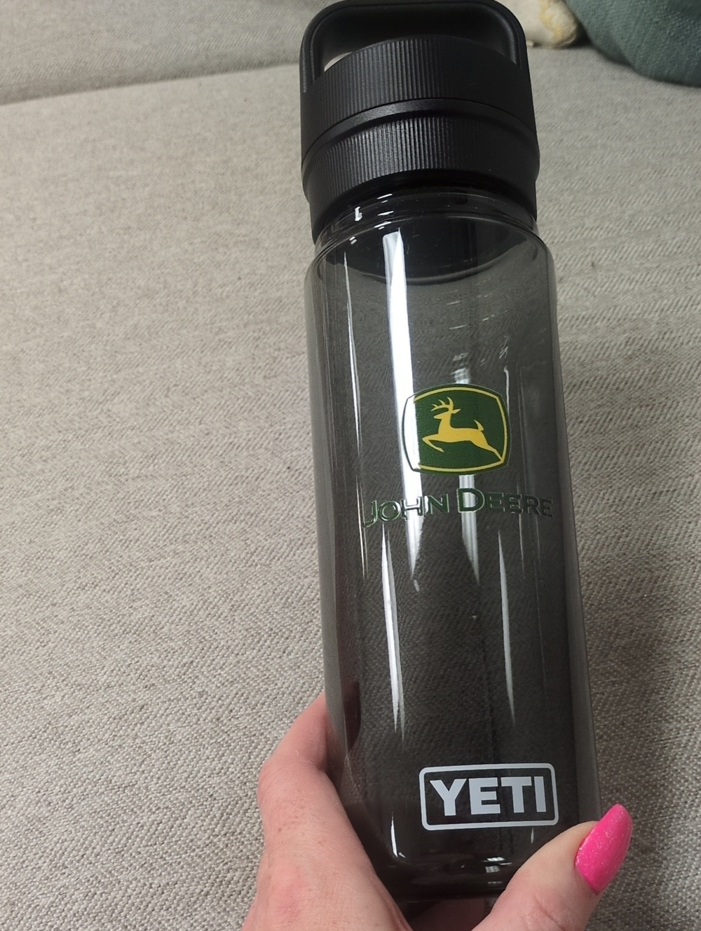 Yeti Black Clear John Deere Logo Water Bottle